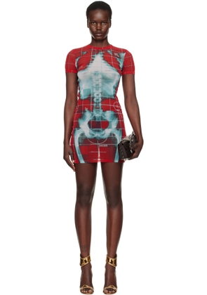 Jean Paul Gaultier SSENSE Exclusive Red & Blue 'The Squeletor' Minidress