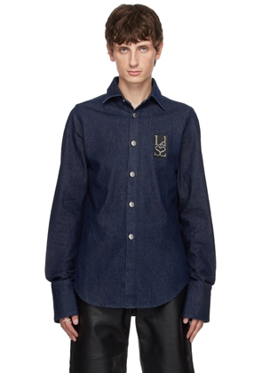 Ludovic de Saint Sernin Indigo Button Denim Shirt