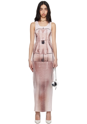 Jean Paul Gaultier Pink 'The Corset Trompe-L’oeil' Maxi Dress