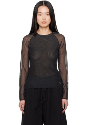 Y-3 Black Mesh Fitted T-shirt