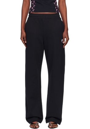 Marine Serre Black Moon Logo Fleece Sweatpants