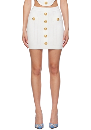Balmain White Buttoned Miniskirt