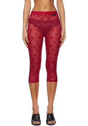 Marine Serre Red Moonogram Mesh Flock Capri Leggings