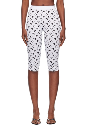 Marine Serre White Recycled Moon Jersey Capri Leggings