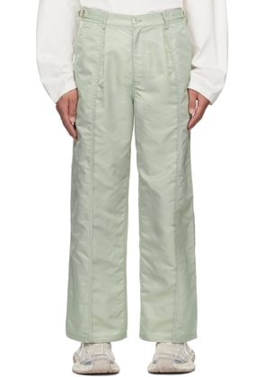 Feng Chen Wang Green Nylon Trousers