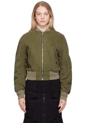 We11done Khaki MA-1 Denim Bomber Jacket