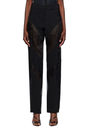Mugler Black Paneled Trousers