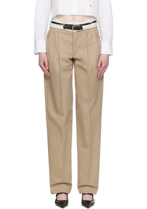 HommeGirls Khaki Big Belt Trousers