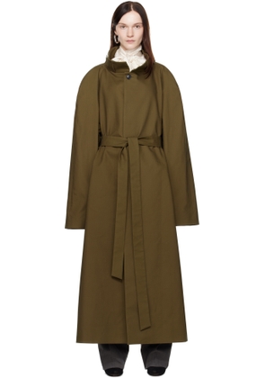 MARIE ADAM-LEENAERDT Khaki Multiple Ways Skirt Trench Coat