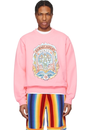 Casablanca Pink Casa Way Skate Printed Sweatshirt