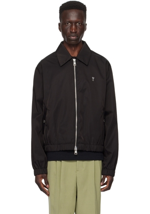 AMI Paris Black Ami De Cœur Bomber Jacket