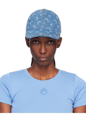 Marine Serre Blue Moon Laser Denim Baseball Cap