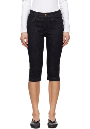 rag & bone Navy Flexi Kit Mid Rise Denim Capris