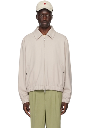 AMI Paris Taupe Ami De Cœur Bomber Jacket