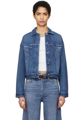 rag & bone Blue Miramar Fleece Trucker Jacket