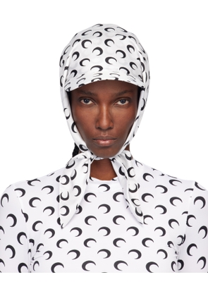 Marine Serre White Moon Silk Veiled Cap