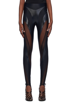 Mugler Black Spiral Leggings
