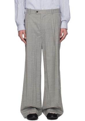 Hed Mayner Gray Crinkled Trousers