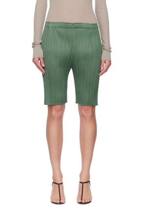 PLEATS PLEASE ISSEY MIYAKE Green June Monthly Colors Shorts