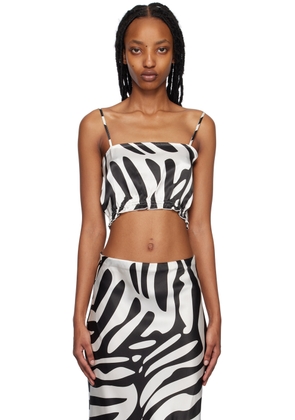 Silk Laundry Black & White Cropped Camisole