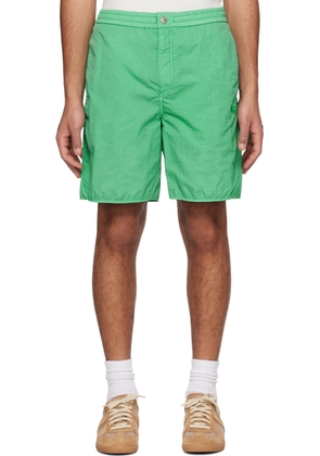 Solid Homme Green Embroidered Shorts