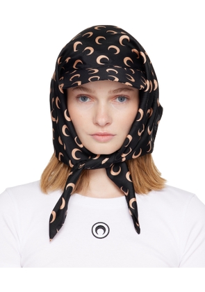 Marine Serre Black & Pink Moon Silk Veiled Cap