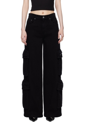 AMIRI Black Baggy Denim Cargo Pants