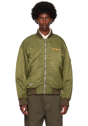 Kijun Khaki Embroidered Logo MA-1 Bomber Jacket