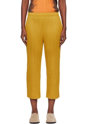PLEATS PLEASE ISSEY MIYAKE Yellow Thicker Bottoms 1 Trousers