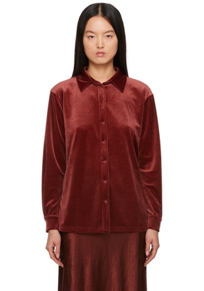 MM by Max Mara Red Spread Collar Shirt