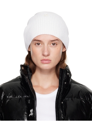 Courrèges White AC Light Wool Beanie