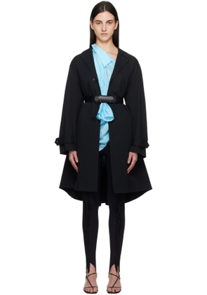 MM6 Maison Margiela Black Spliced Trench Coat