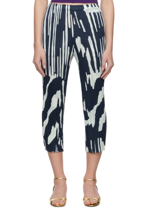 PLEATS PLEASE ISSEY MIYAKE Navy & Blue Refraction Trousers