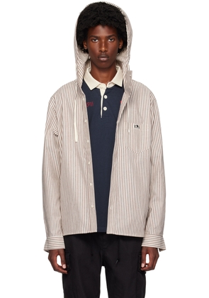 Kijun Brown Stripe Hoodie Shirt