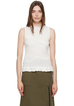 3.1 Phillip Lim White Smocked Tank Top