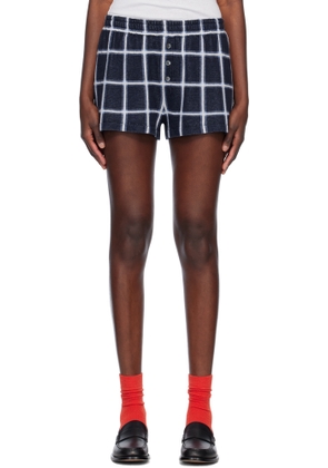 Guest in Residence Navy Picnic Plaid Shorts