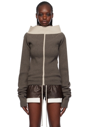 Rick Owens Gray Cowl Sweater