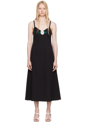 Sandy Liang Black Pilton Midi Dress