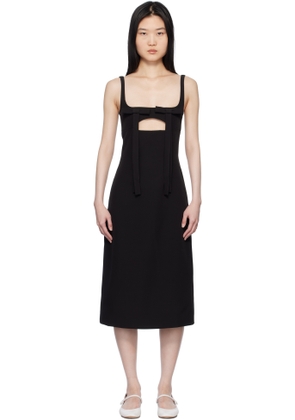 Sandy Liang Black Machu Midi Dress