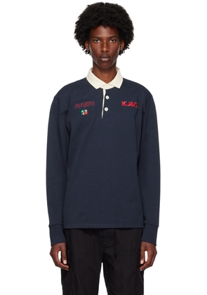 Kijun Navy Embroidered Rugby Polo