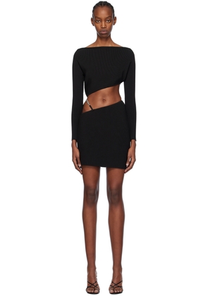 GCDS Black Asymmetric Minidress