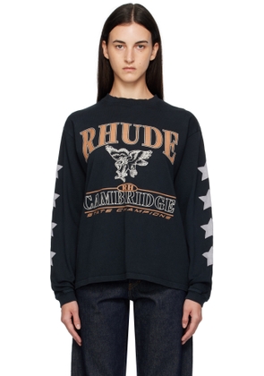 Rhude Black 'Cambridge State Champs' LS T-shirt