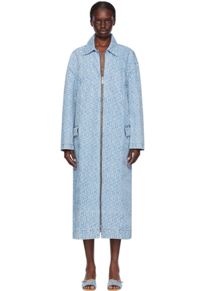 GCDS Blue Monogram Denim Coat
