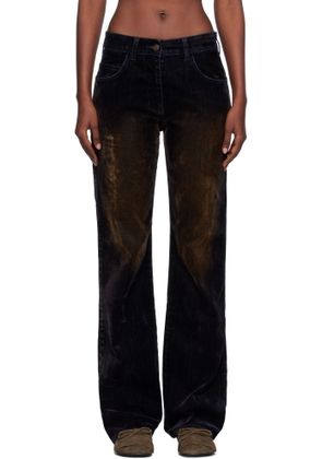 OPEN YY Black Velvet Denim Trucker Jeans