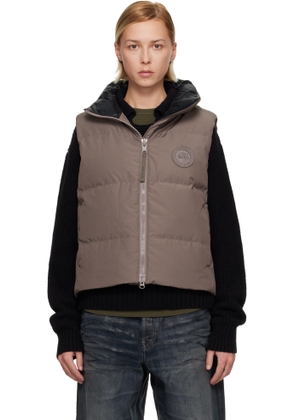 Canada Goose Brown 'Tonal Label' Grandview Cropped Down Vest