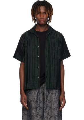 NEEDLES Black & Green Italian Collar Shirt