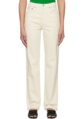 Re/Done Off-White Comfort Stretch 90s High Rise Loose Jeans