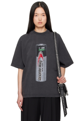 Alexander Wang Black Unisex Battery Logo-Print Graphic T-Shirt