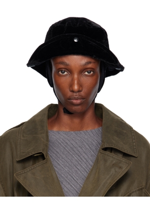 OPEN YY Black Detachable Ear Flap Bucket Hat