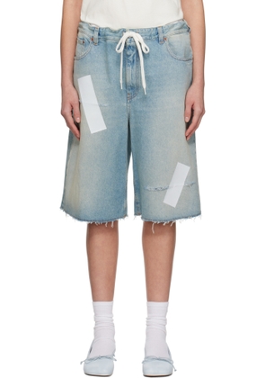MM6 Maison Margiela Blue Taped Denim Shorts